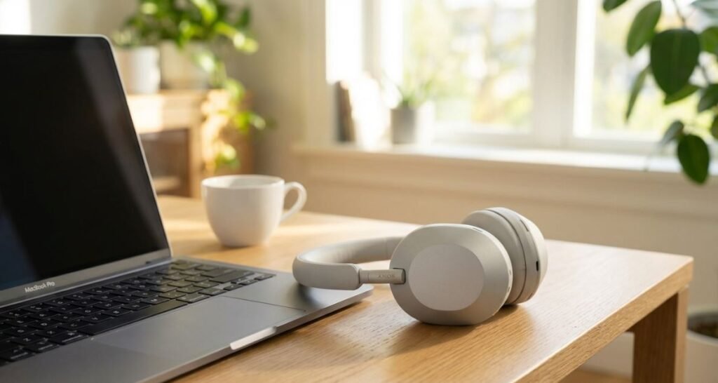 Sony WH-1000XM5 Wireless Noise-Canceling Headphones – Front & Side View