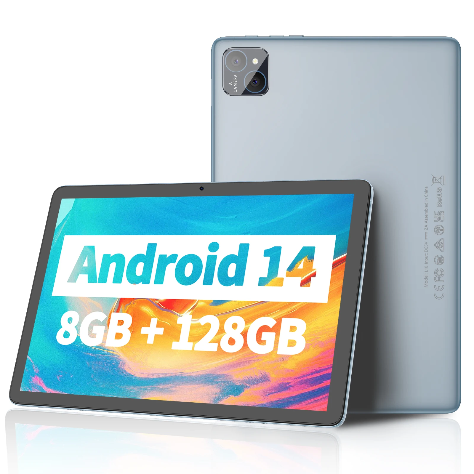 PRITOM TAB11 10-inch Android 14 tablet front view showing HD display