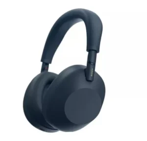 Sony WH-1000XM6 wireless noise-cancelling headphones in Black, folded flat, showing the new foldable hinge design.